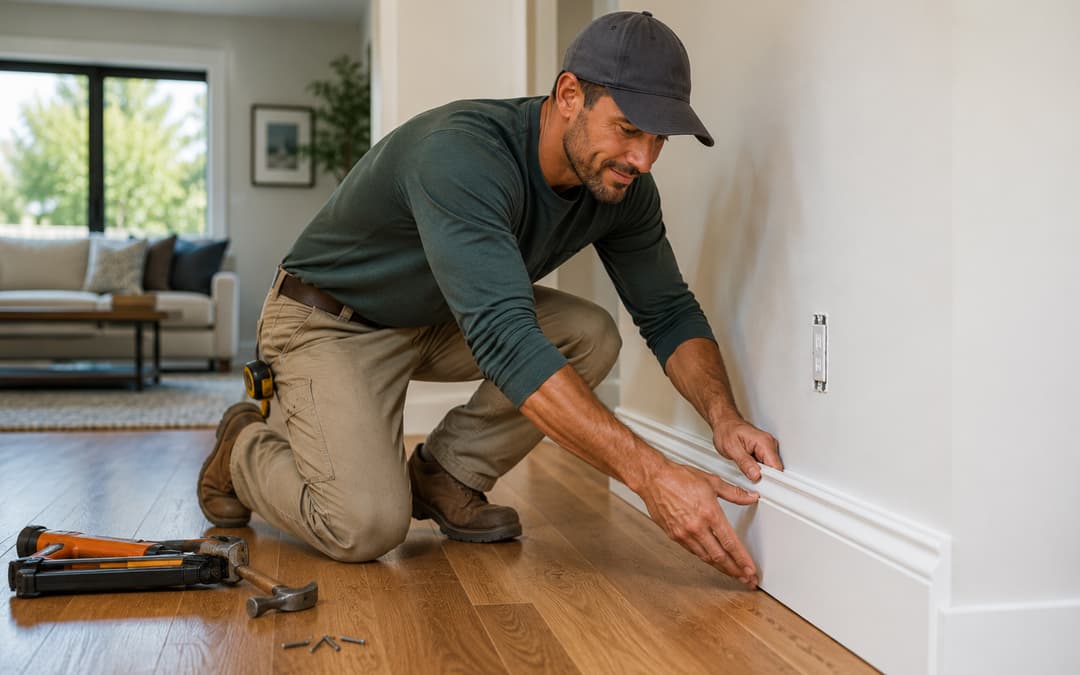 Handyman completing a property maintenance repair