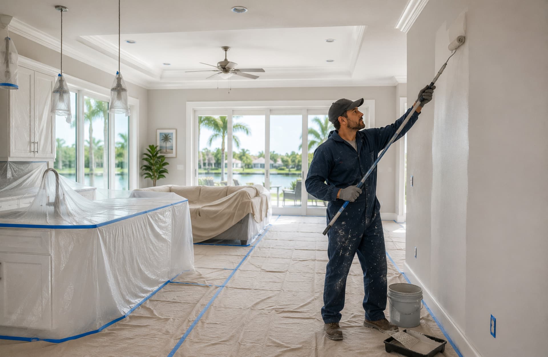 Freshly painted interior with a flawless finish